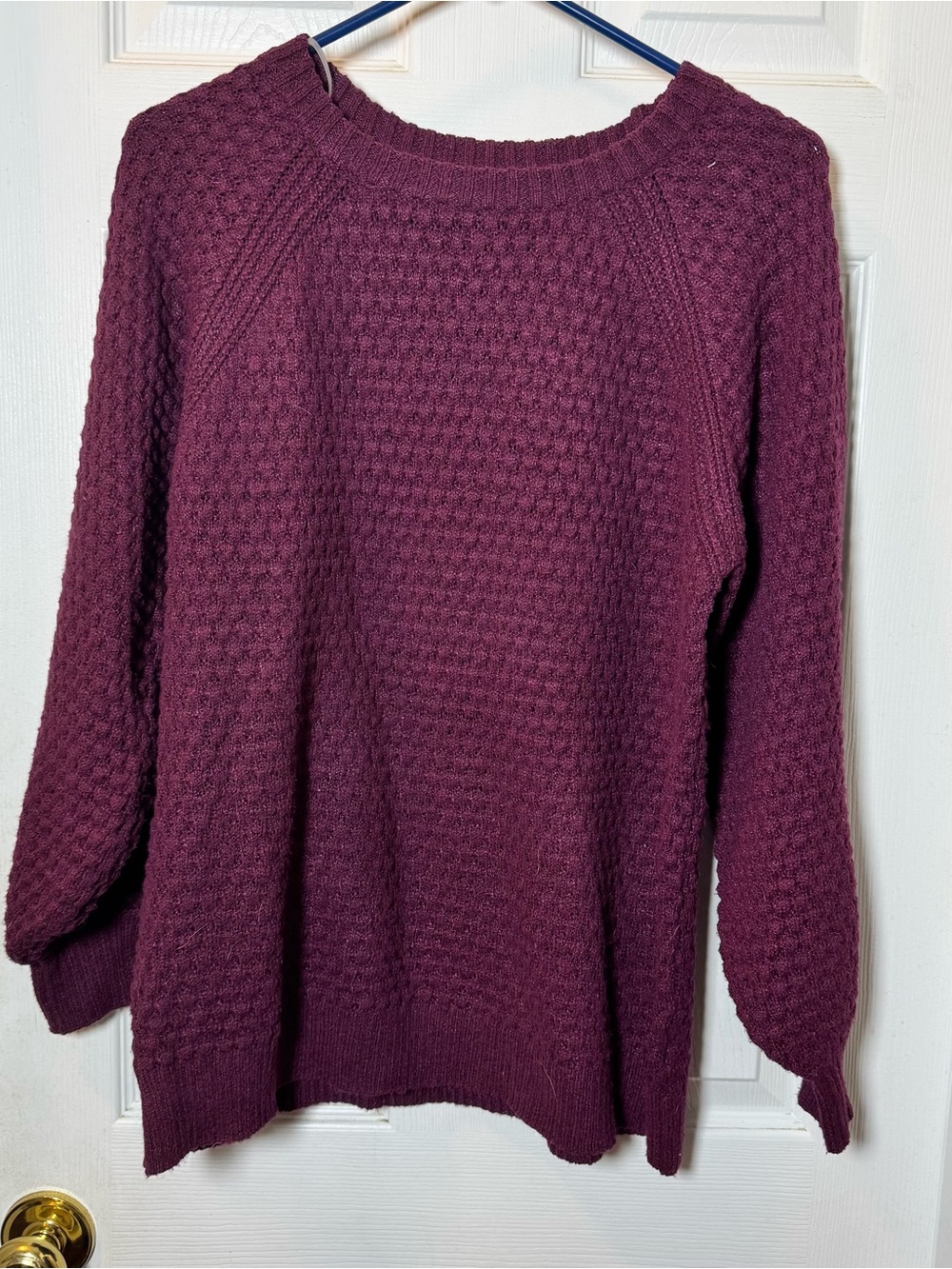 Staccato Plum Crewneck Textured Sweater